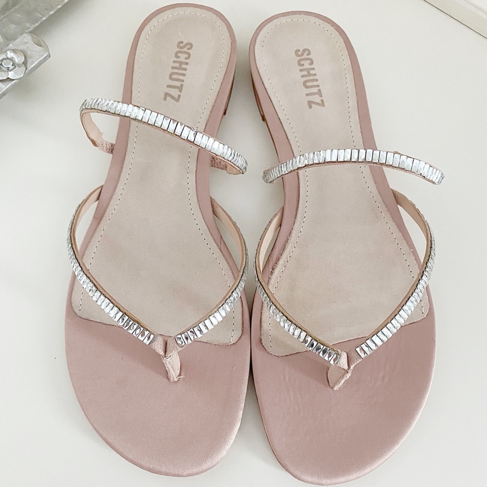 Schutz Stanci Cristal Sandal in Sweet Rose Size 10B